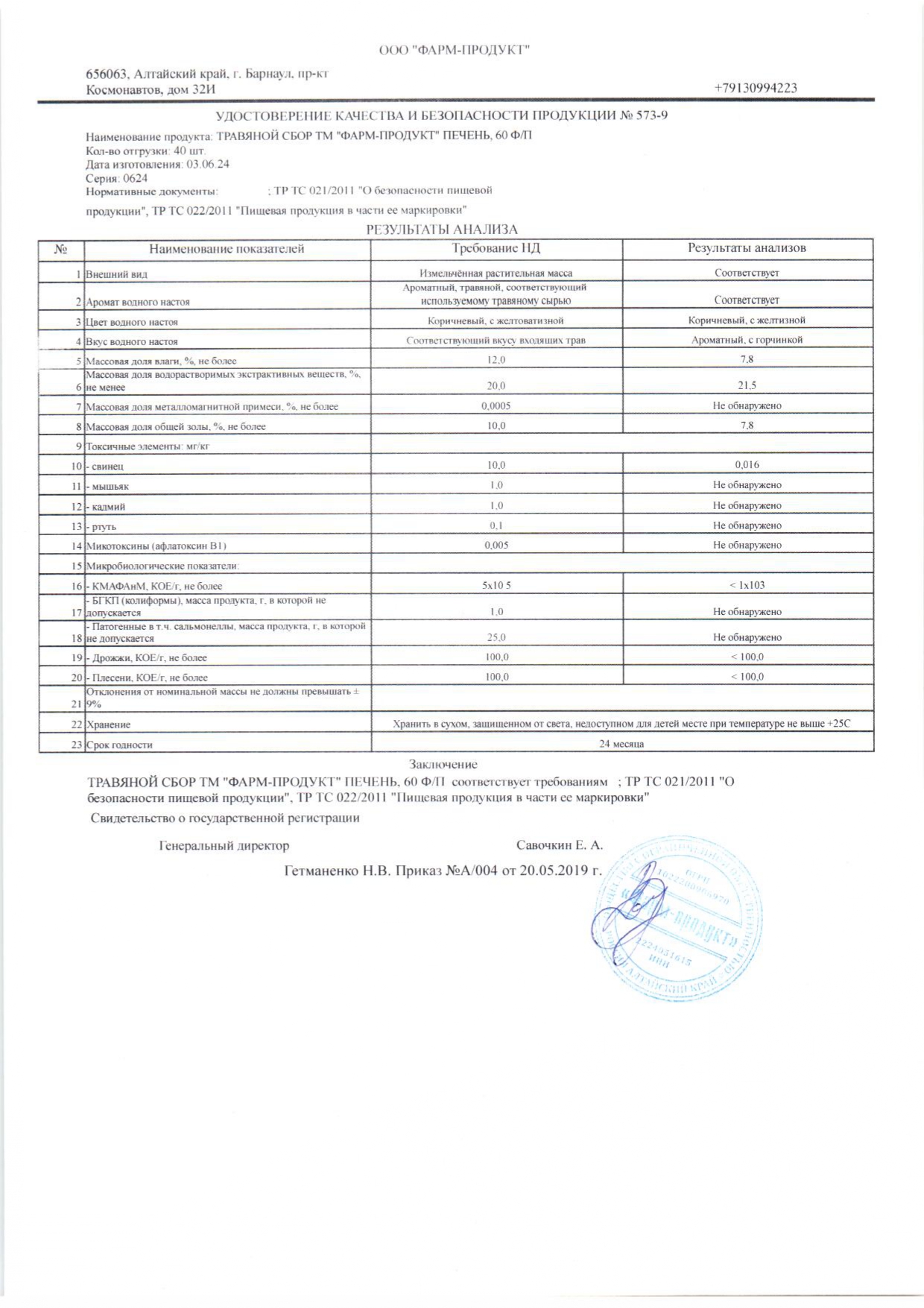 Паспорт №062024